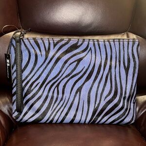 NWT Browns Zebra Print Leather Wristlet